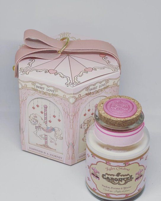 Bougie seau de cire Carrousel parfum Pomme d'amour