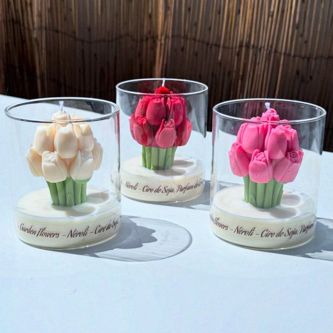 Bougie "Garden Flowers" couleur et parfum au choix