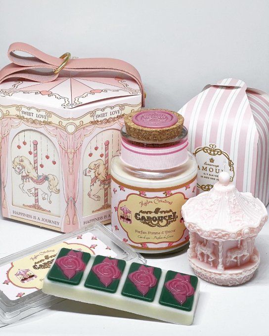 Bougie seau de cire Carrousel parfum Pomme d'amour