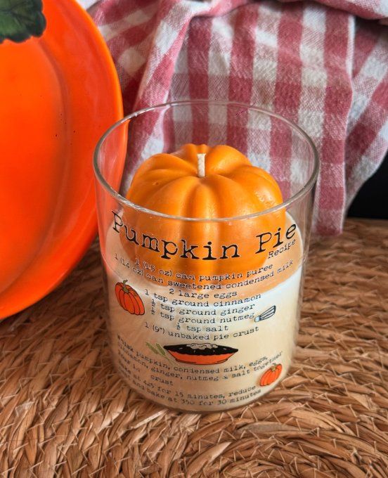 Grande bougie "Pumpkin Pie" parfum Pumpkin Spice Pie (tarte citrouille et aux épices)
