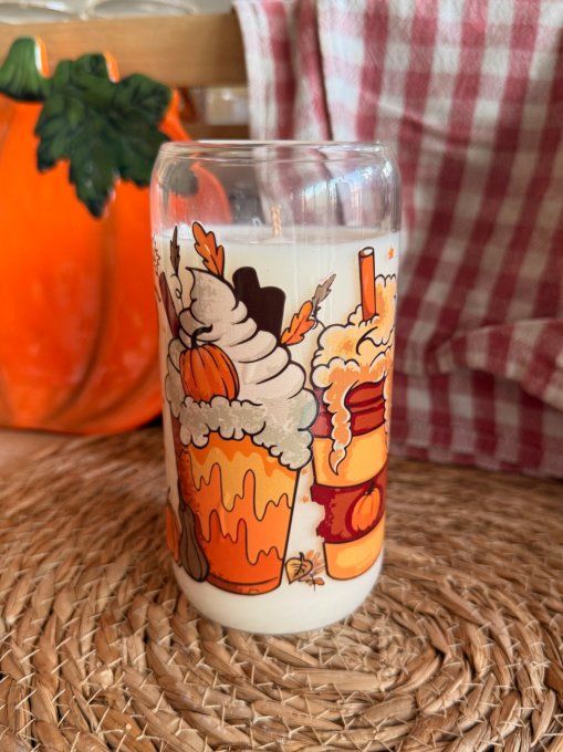 Grande bougie "Pumpkin Yummy" parfum Pumpkin Spice Latte (Latte à la citrouille et aux épices)