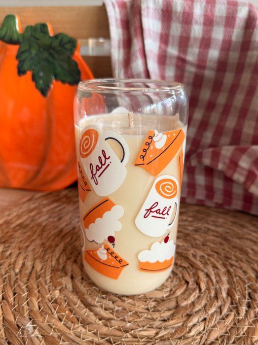 Grande bougie "Fall" parfum Pumpkin Spice Pie (Tarte à la citrouille et aux épices)