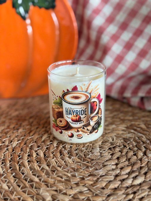 Petite bougie "Hayride Hazelnut Brew" parfum Latte à la Noisette