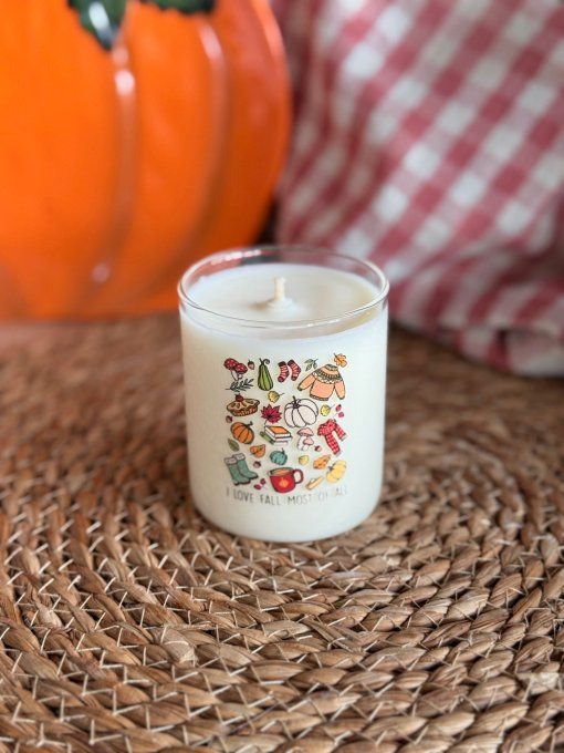 Petite bougie "I love fall most of all" parfum Marrons
