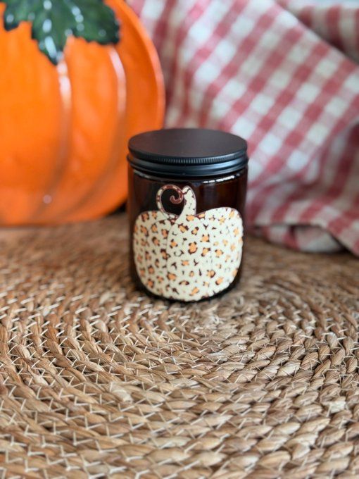 Bougie ambrée "Pumpkin Léo" parfum au choix