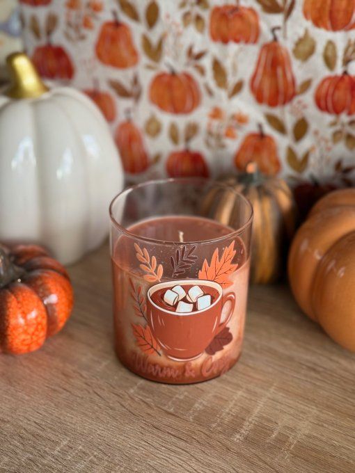 Grande bougie "Warm & Cosy" parfum Chocolat Chaud
