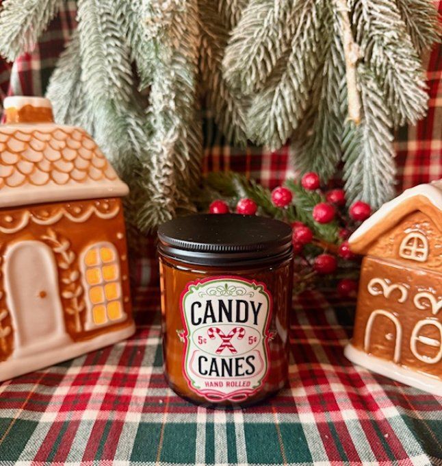 Bougie ambrée de Noel parfum sucre d'orge