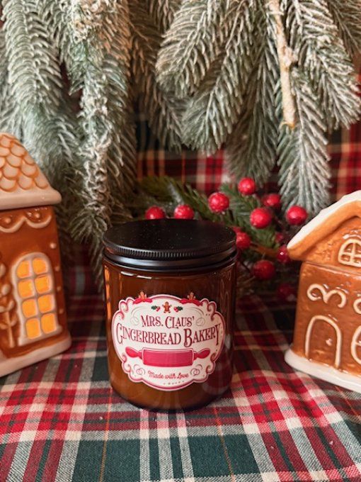 Bougie ambrée de Noel parfum Pain d'épices