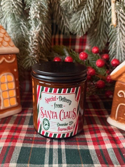 Bougie ambrée de Noel parfum Flocon de neige Version 2