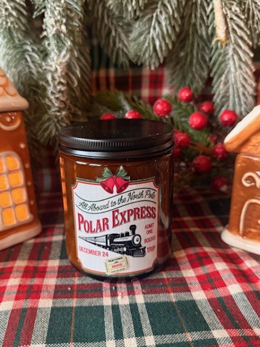 Bougie ambrée de Noel parfum Vin chaud