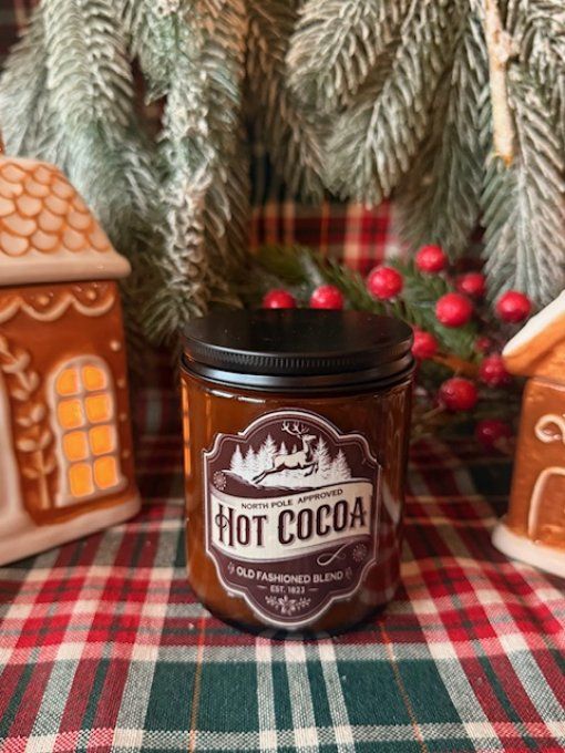 Bougie ambrée de Noel parfum chocolat