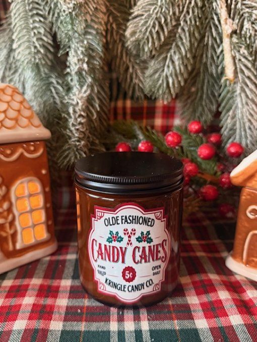 Bougie ambrée de Noel parfum pomme cannelle