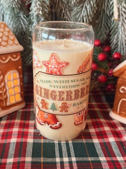 Grande bougie de noel "Gingerbread" parfum au choix