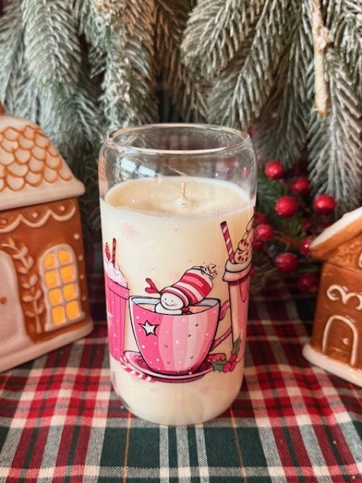 Grande bougie "Noel girly" parfum au choix 