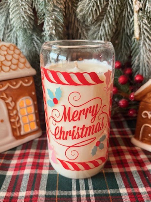 Grande bougie "Merry Christmas" parfum au choix 