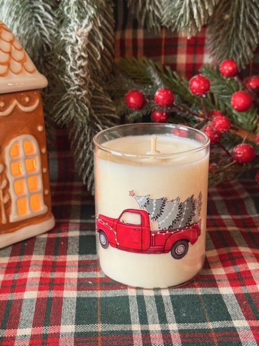 Petite bougie de Noel voiture & sapin parfum au choix