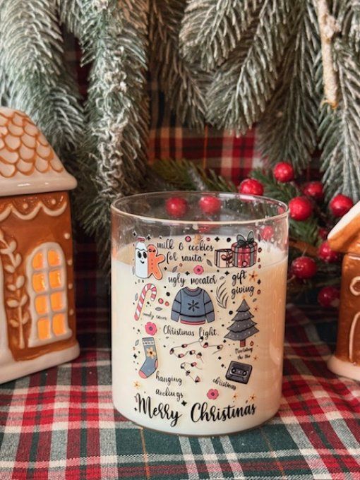 Grande bougie  Merry Christmas parfum au choix