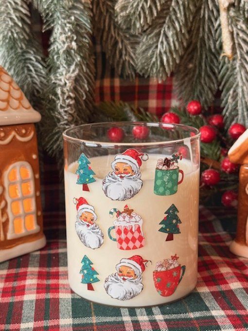 Grande bougie  Noel vintage parfum au choix