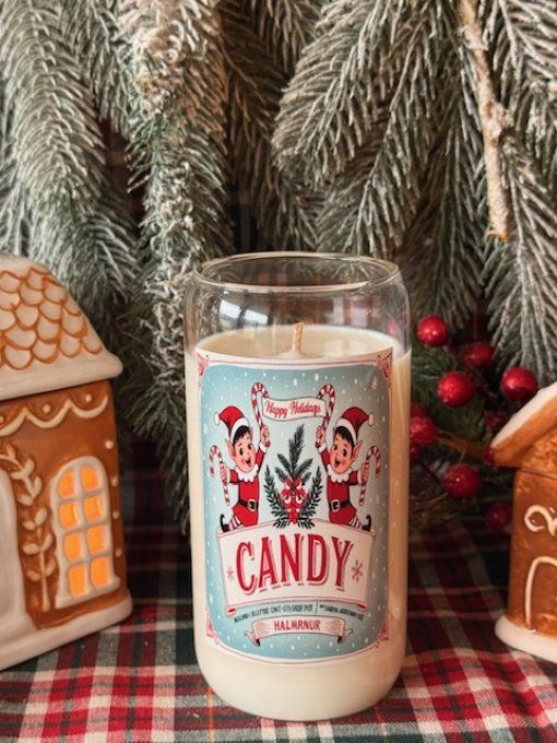 Grande bougie "Candy" parfum macarons vanille