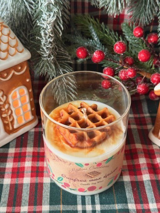 Grande bougie gourmande de noel parfum gaufres aux épices