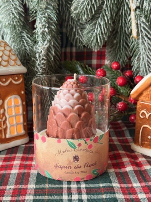 Grande bougie  Pomme de pin parfum Sapin de Noel