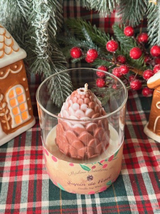 Grande bougie  Pomme de pin parfum Sapin de Noel