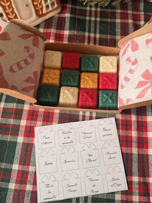 Coffret de fondants parfumés "cadeaux de noel"  