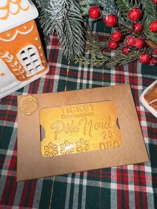 Grand fondant parfumé ticket gold Pole Nord à découper parfum au choix