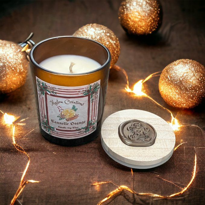 Bougie ambrée parfum cannelle orange