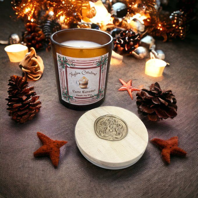 Bougie ambrée parfum latte caramel