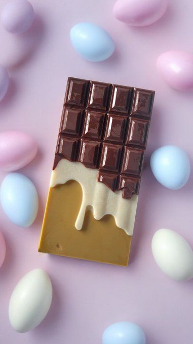 Plaque de fondant parfumé motif tablette de chocolat