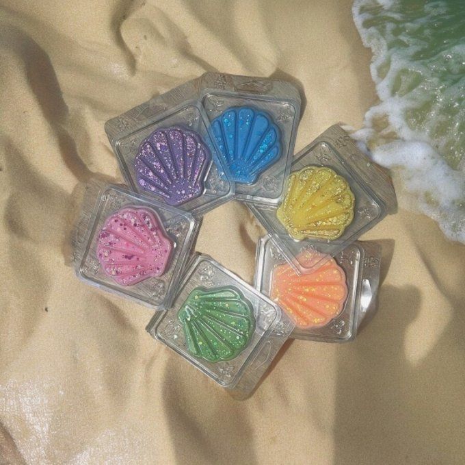 Plaquette fondant parfumé pailletée coquillage