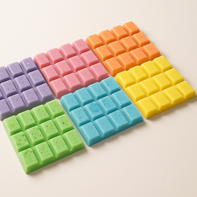 Plaquette pailletée de fondant parfumé couleur et parfum au choix