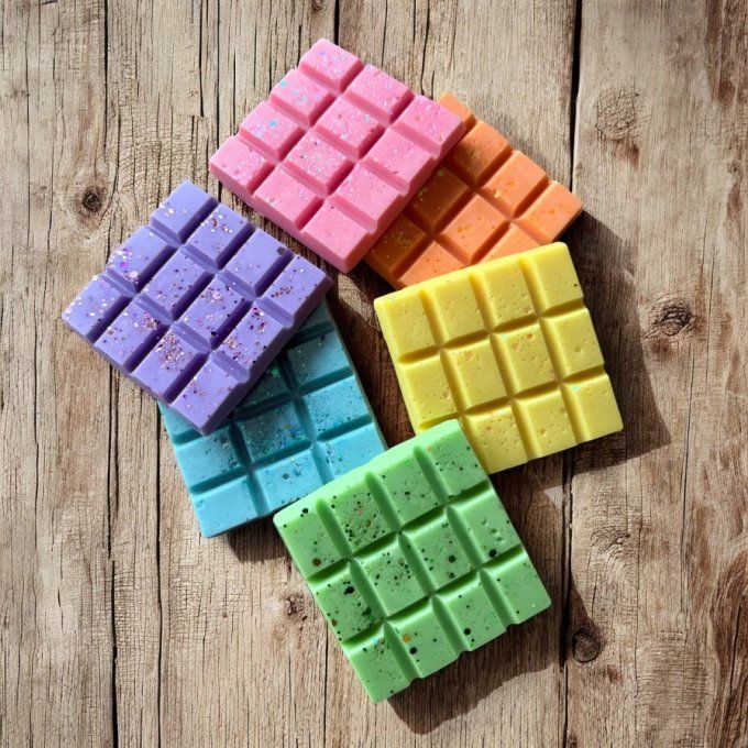Plaquette pailletée de fondant parfumé couleur et parfum au choix