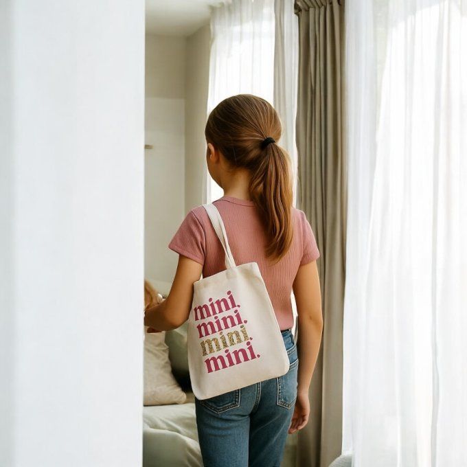 Pack Tote Bag Mama + Mini Rose et Léopard