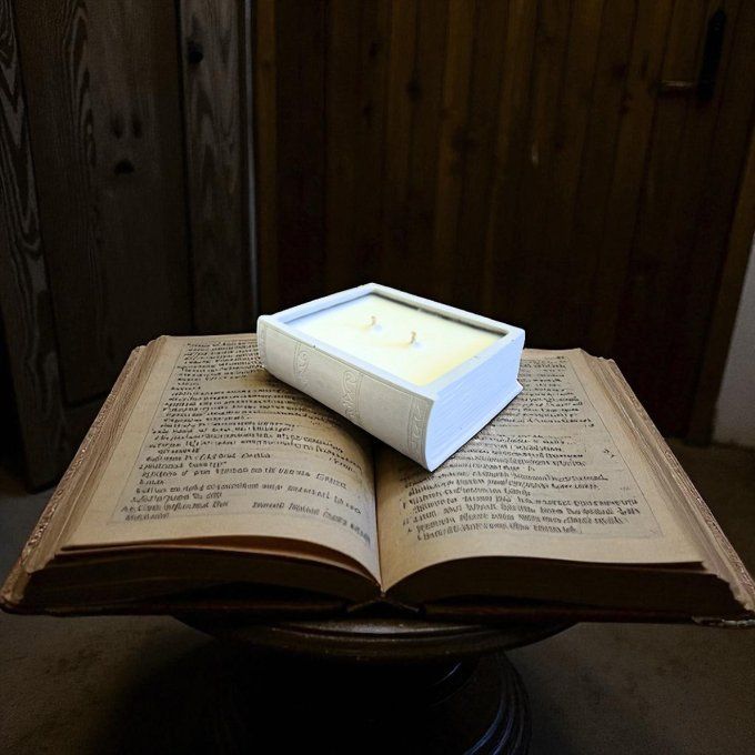 Bougie en béton livre parfum au choix 