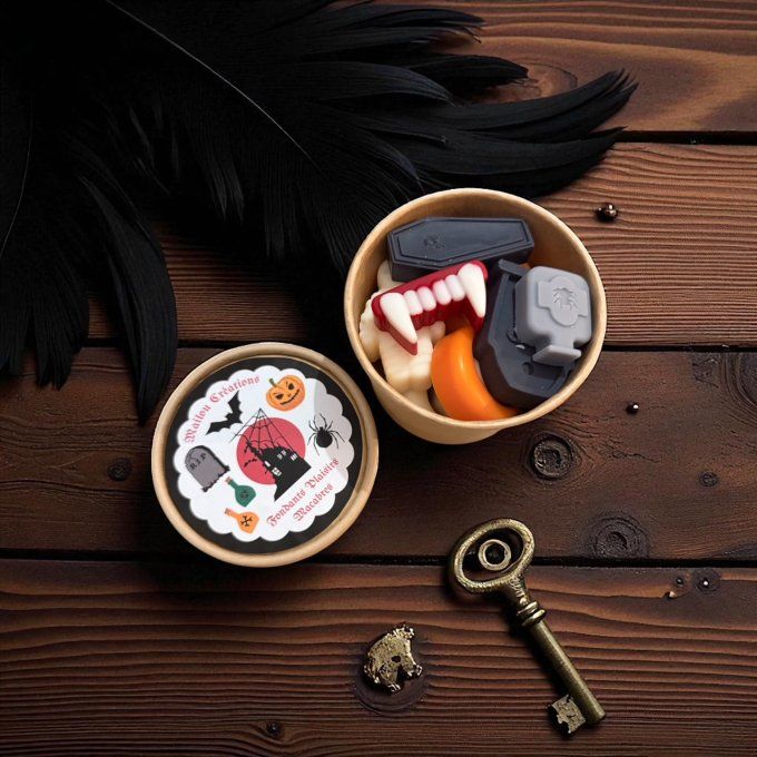 Pot de fondants "plaisirs macabres" parfum au choix
