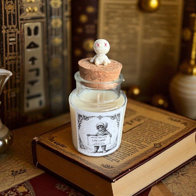 Bougie La Momie parfum Bandelettes de Lin Lavé