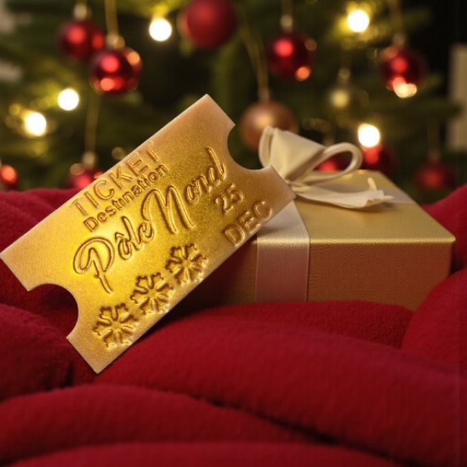 Grand fondant parfumé ticket gold Pole Nord à découper parfum au choix