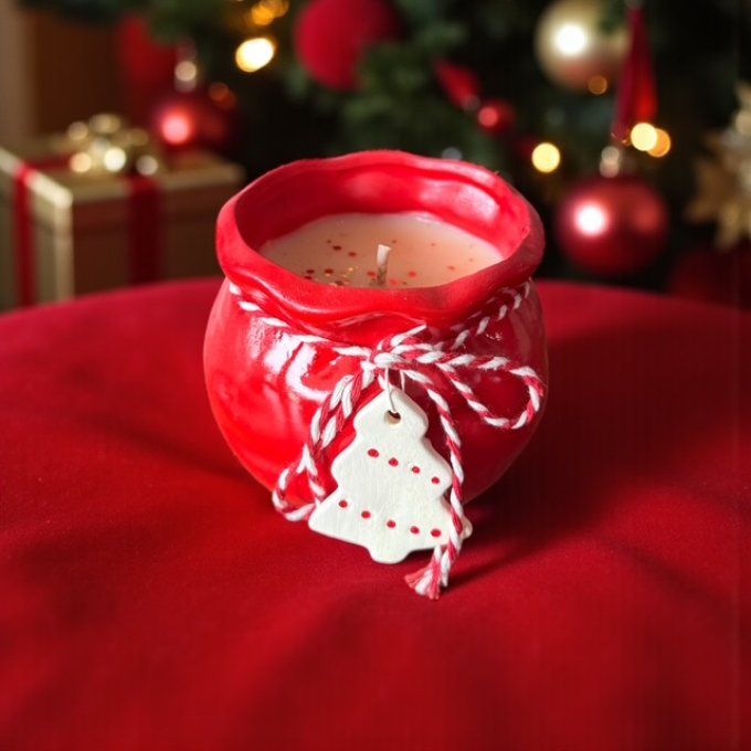 Bougie pochon de Noel modele et parfum au choix