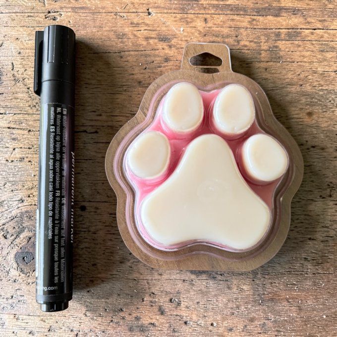 Plaquette "Patoune" rose et blanc parfum au choix