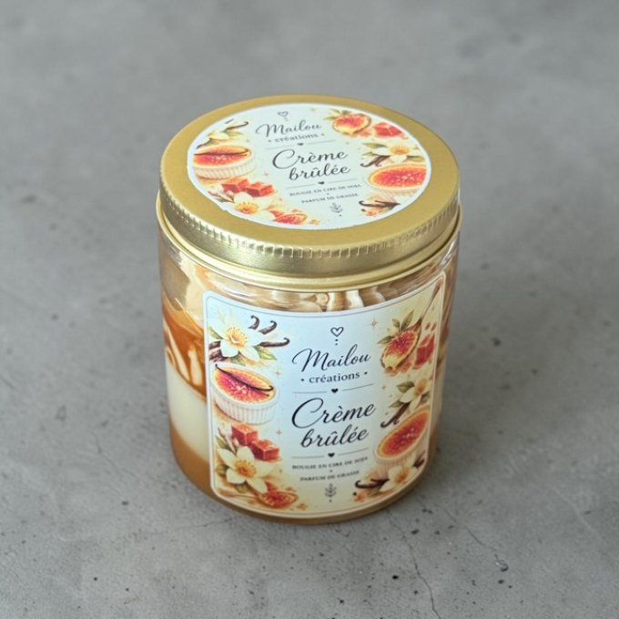 Bougie gourmande parfum Crème Brûlée