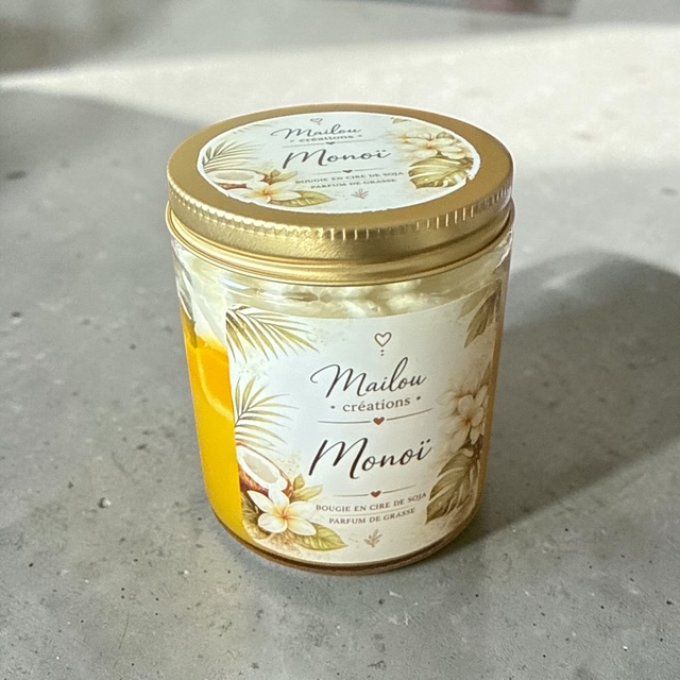 Bougie gourmande parfum Monoï