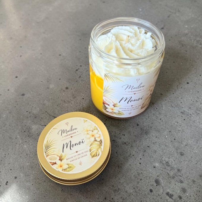 Bougie gourmande parfum Monoï