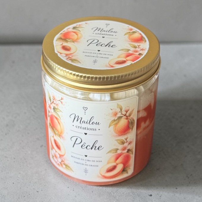 Bougie gourmande parfum Pêche