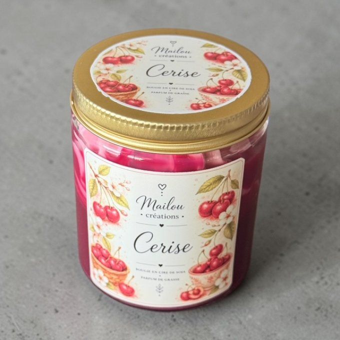 Bougie gourmande parfum Cerise