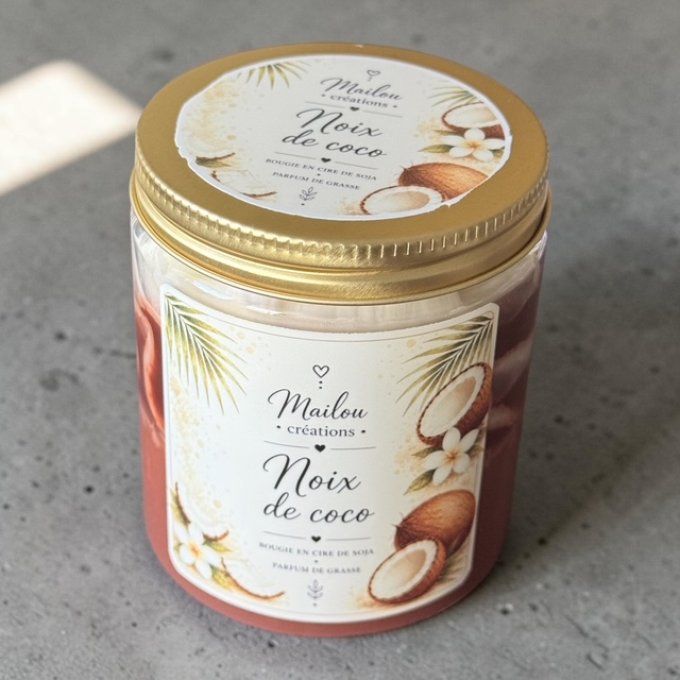 Bougie gourmande parfum Noix de coco