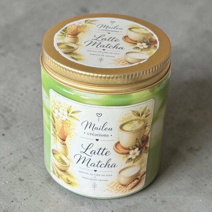 Bougie gourmande parfum Latte Matcha