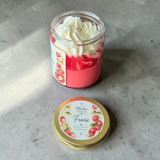 Bougie gourmande parfum Fraise