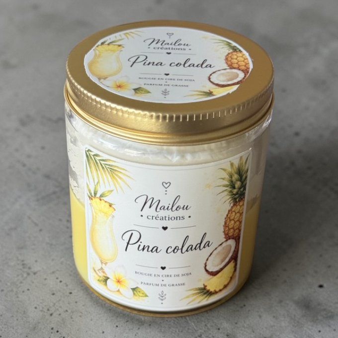 Bougie gourmande parfum Pina Colada